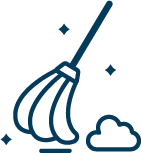Construction cleaning icon.